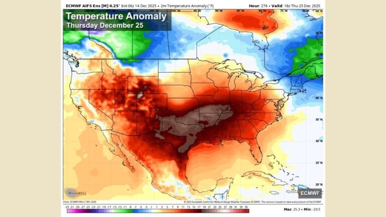 Alabama Faces Brief Deep Freeze Before Temperatures Turn Above Average Across the Deep South by Christmas Week
