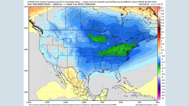 Arctic Cold Pattern Targets Illinois, Michigan, Wisconsin, Ohio, Pennsylvania, and New York With Prolonged Mid-to-Late January Freeze