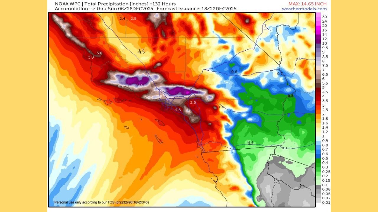 California Flash Flood Emergency Risk Escalates as ERO Issues Highest-Level Rainfall Outlook for Southern Counties