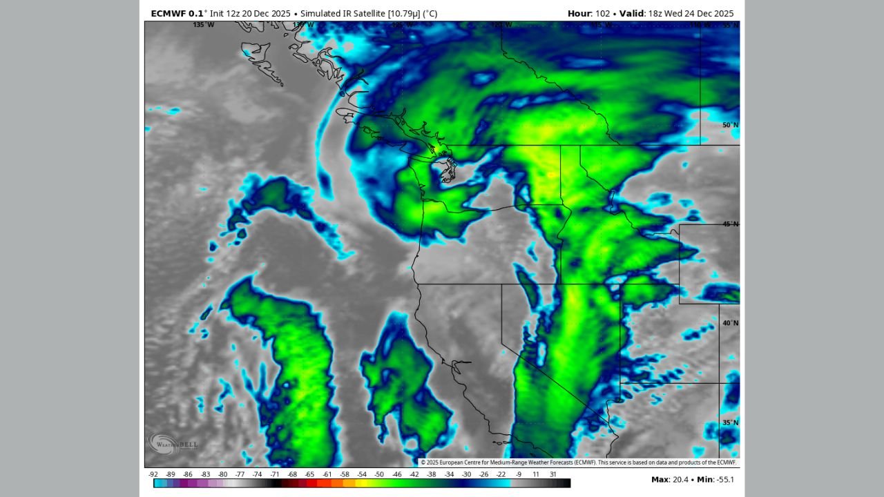 California, Oregon, and Washington Face Potential Christmas Eve West Coast Storm as Forecast Models Signal Developing Pacific System