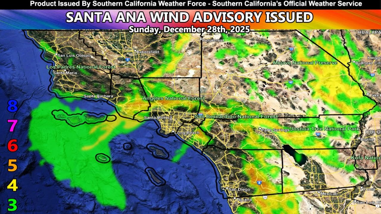 California Weather Alert: Santa Ana Wind Advisory Issued for Southern California as Gusty Offshore Winds Develop Sunday Into Monday