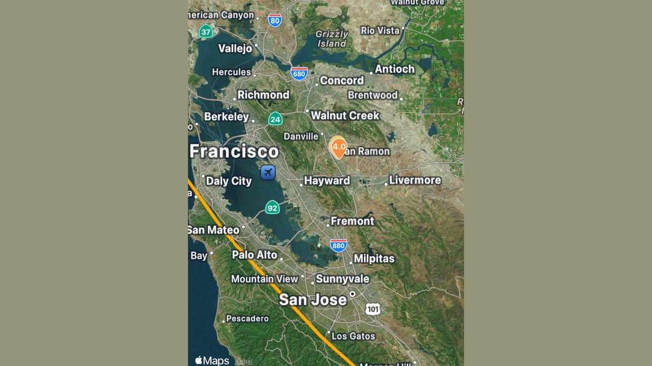 San Ramon, California Hit by Rapid Earthquake Cluster as Magnitude 4.0 Quake Strikes East Bay Within Minutes