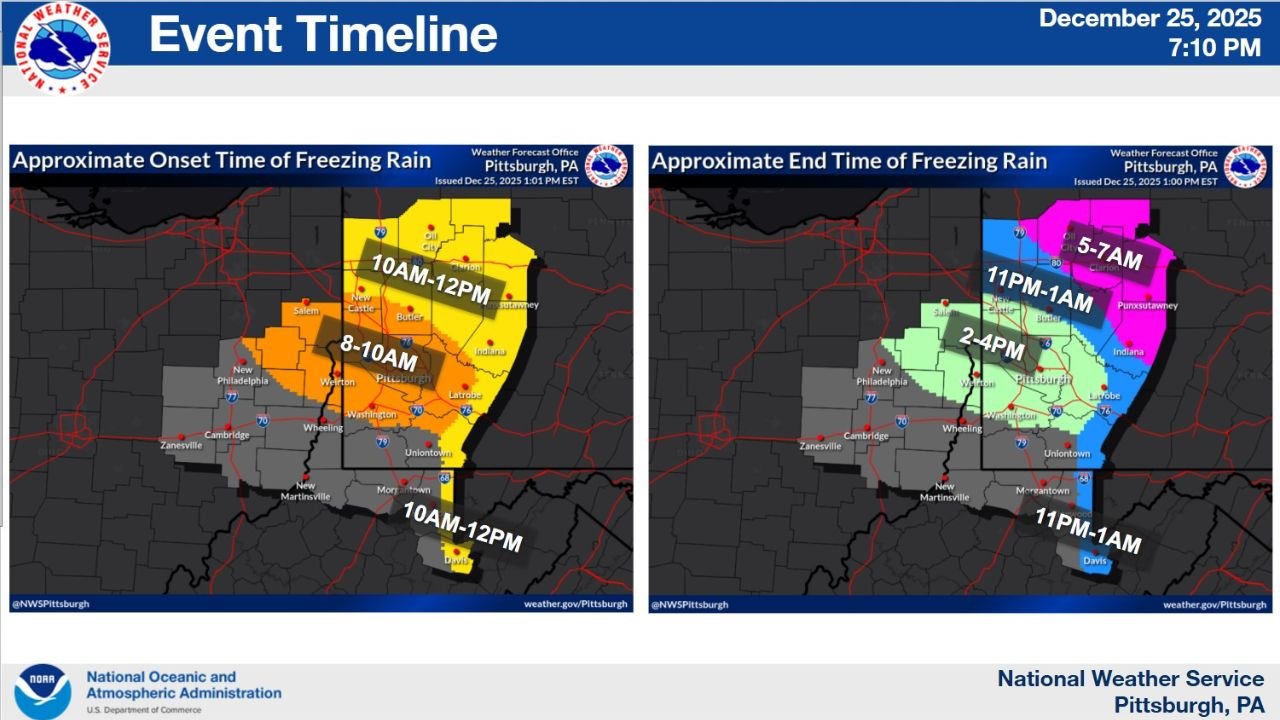 Dangerous Ice Storm Targets Pennsylvania With Freezing Rain, Hazardous Travel on I-80, and Power Outage Risk Friday