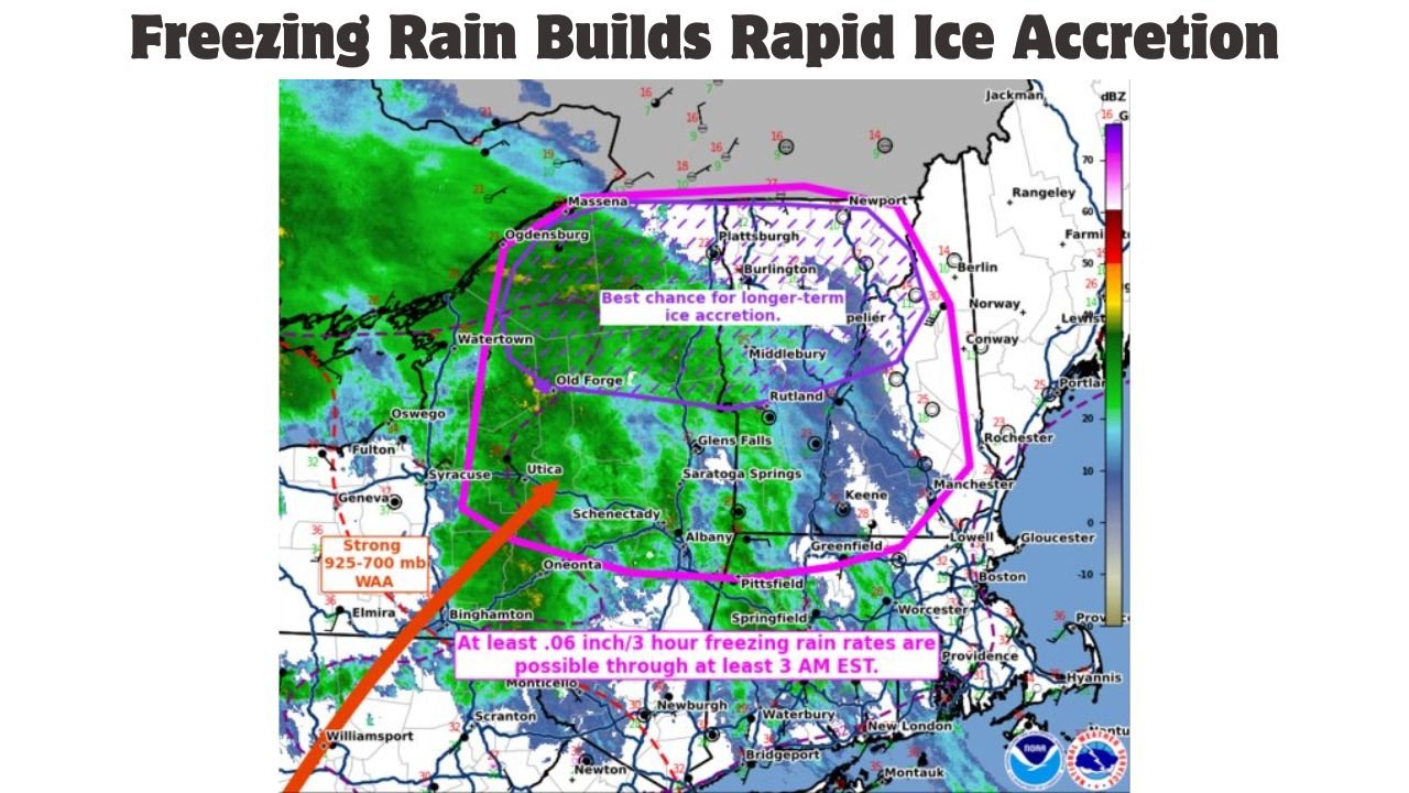 Dangerous Ice Storm Unfolds Across Northern New England as Freezing Rain Builds Rapid Ice Accretion Overnight