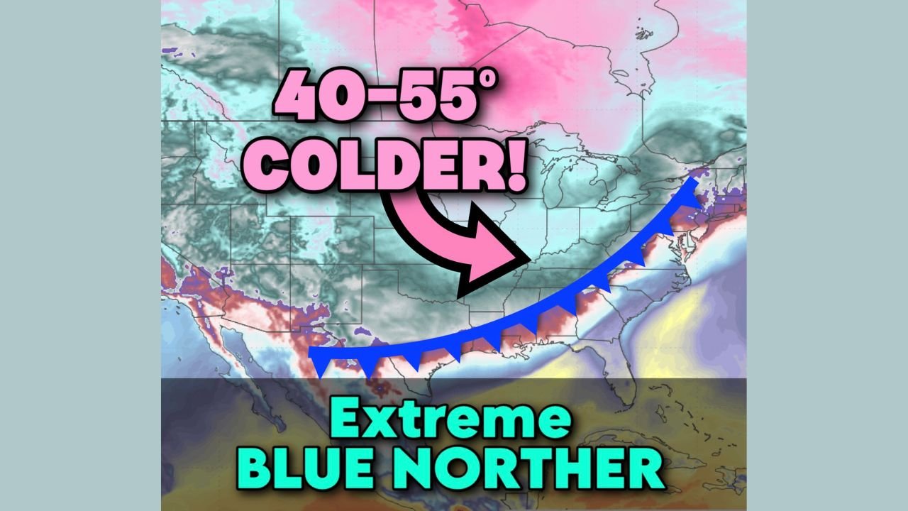 Extreme “Blue Norther” Slams Midwest, Great Lakes, and Northeast With Historic 40–60 Degree Temperature Crash