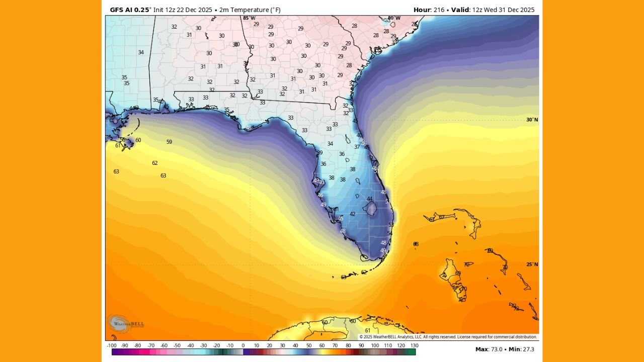 Florida Could Face Significant Cold Outbreak Next Week as Forecast Models Signal Widespread Freeze Potential