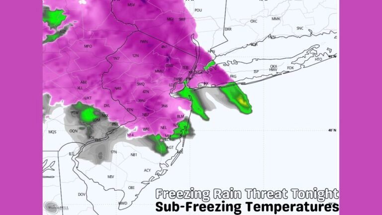Freezing Rain Threat Tonight as Sub-Freezing Temperatures Create Slick Travel Conditions Across New Jersey, New York City Metro, and Southern Connecticut