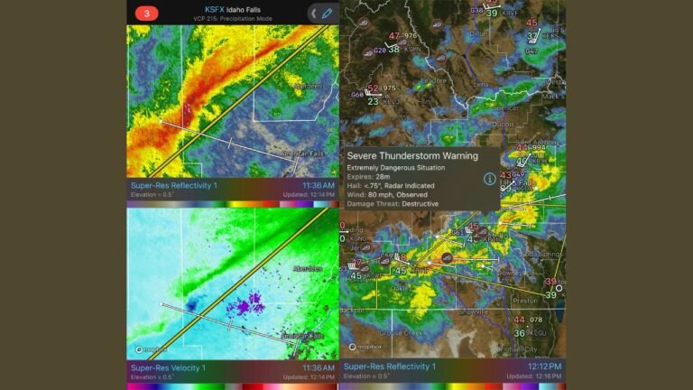 Idaho Sees Rare December Severe Thunderstorm With Mesovortices and 80-MPH Winds Triggering Warnings