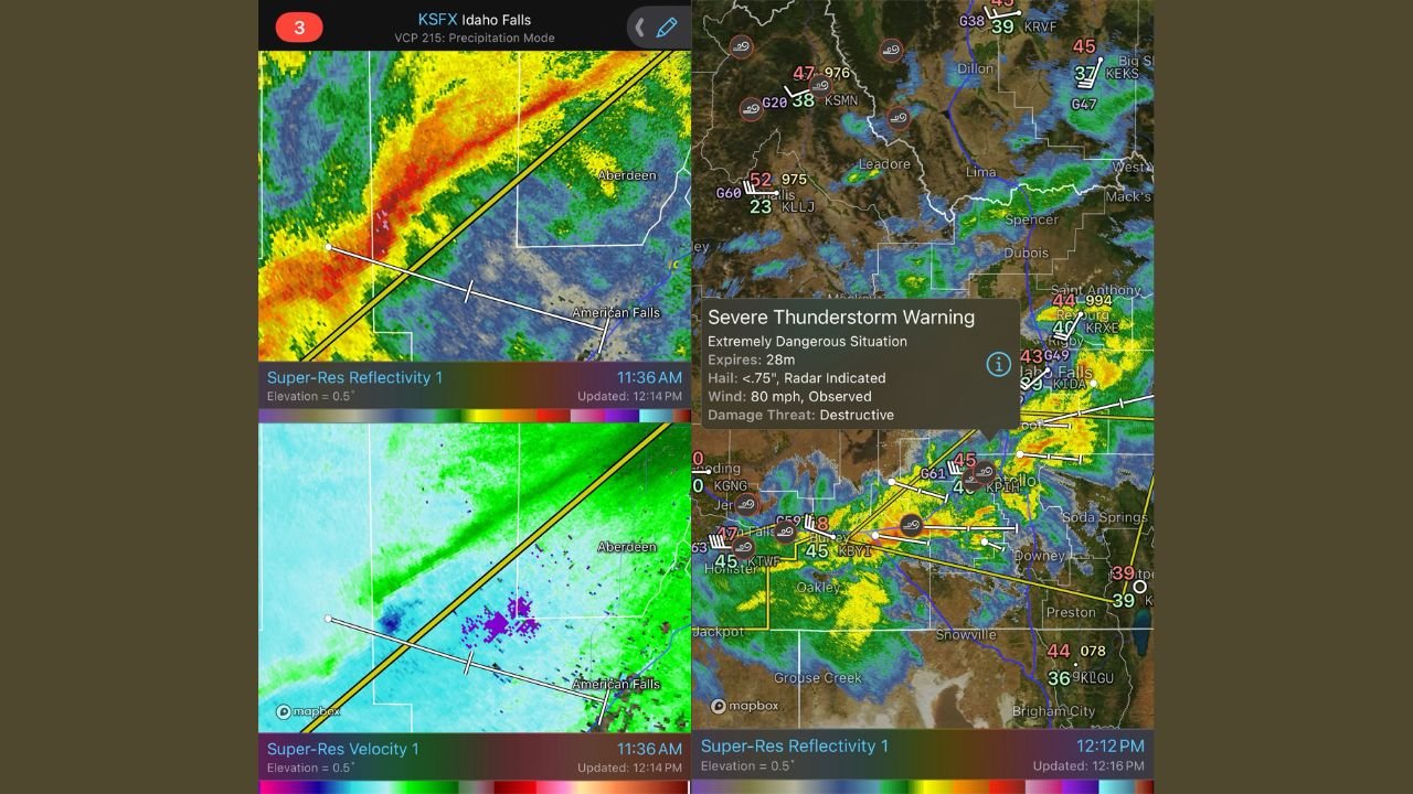 Idaho Sees Rare December Severe Thunderstorm With Mesovortices and 80-MPH Winds Triggering Warnings
