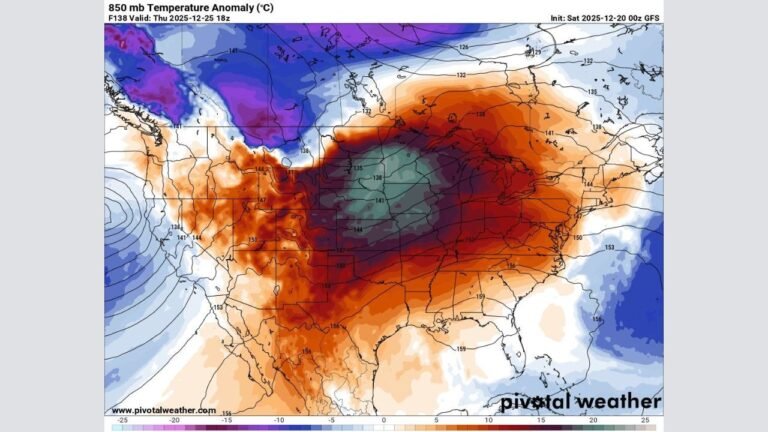 Illinois, Texas, and the Southern Plains Face Potentially Hottest Christmas on Record as Midwest Temperatures Surge Far Above Normal