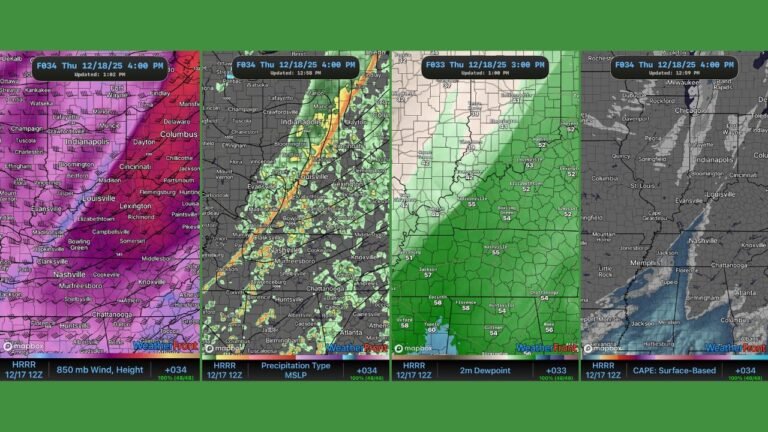 Kentucky and Tennessee Face Gusty Showers Thursday as Severe Risk Downgraded to General Thunderstorms