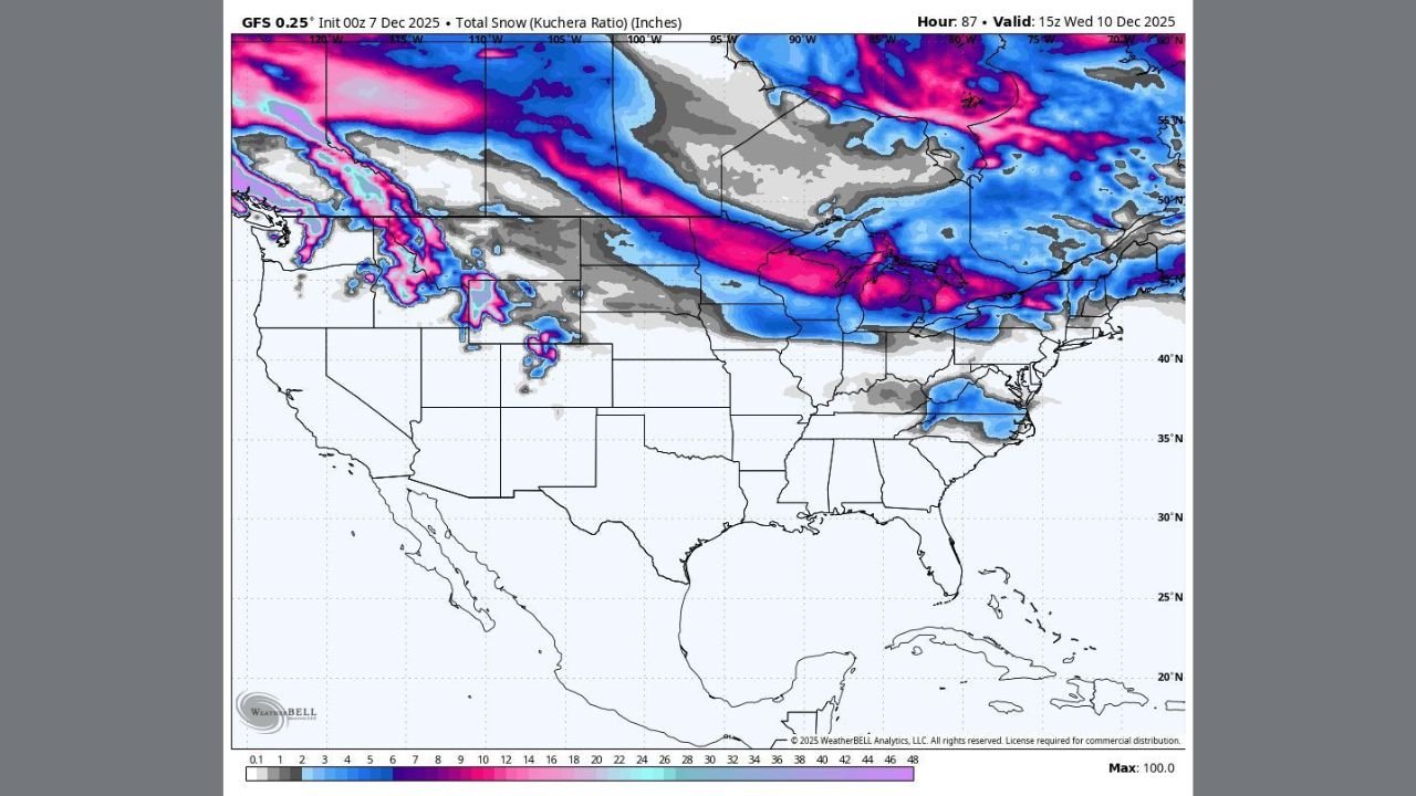 Major Winter Storm to Bring 6–12 Inches of Snow Across Northcentral States and the Great Lakes, Forecast Models Show