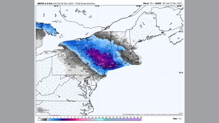 Major Winter Storm to Impact New York, Pennsylvania, West Virginia, and Maryland With Heavy Snow and Dangerous Ice From Friday Into Saturday