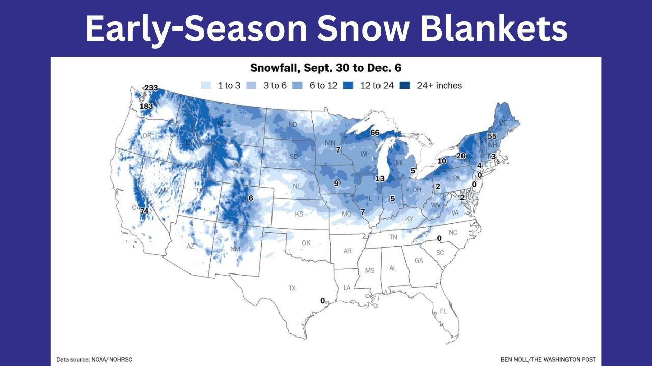 Michigan Leads Eastern U.S. Snowfall Totals as Early-Season Snow Blankets Most States, New Data Shows