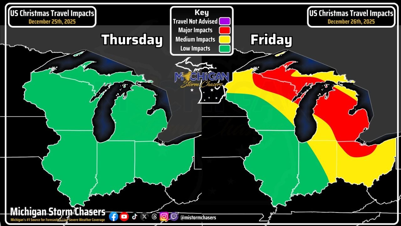 Michigan Travel Conditions Shift Sharply After Christmas as Winter System Brings Snow, Ice, and Hazardous Roads Friday