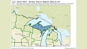 Michigan Winter Storm Watch Issued for Upper Peninsula as 5–13 Inches