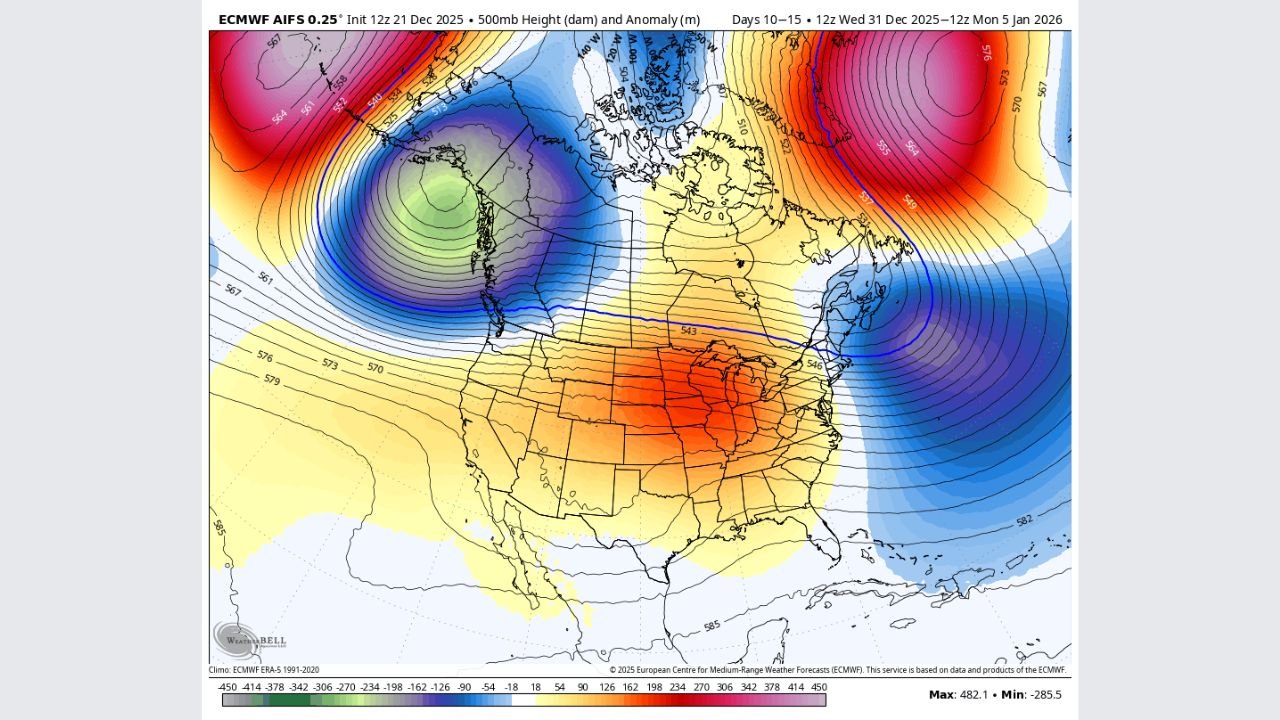 Midwest, Ohio Valley, and Southeast Set for Extended Warm Pattern Through New Year’s as No Arctic Air Signal Appears
