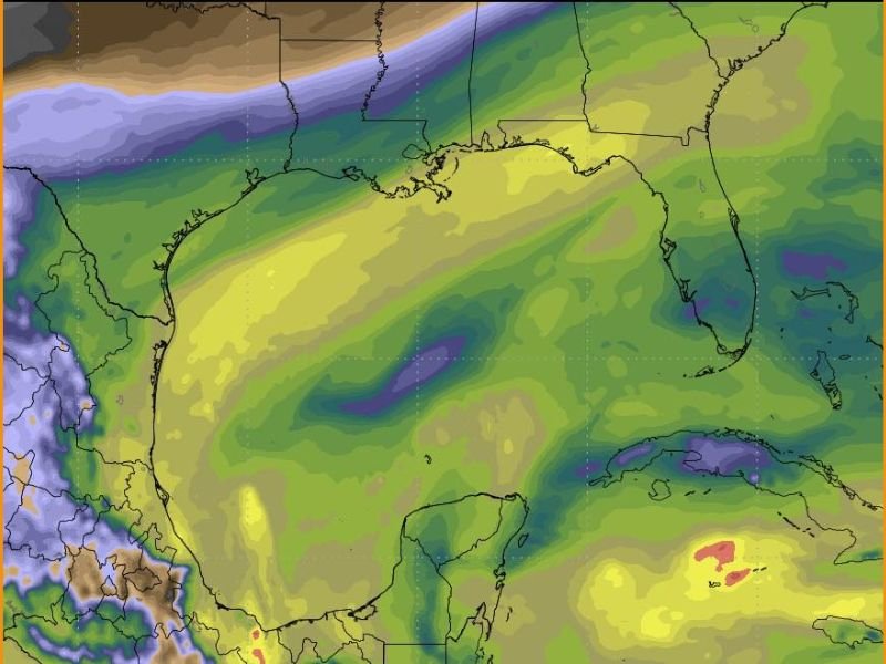 Moisture Surge from Gulf of Mexico to Bring Rain Showers Across Texas, Louisiana, and Gulf Coast States