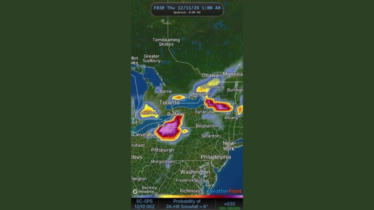 New York, Pennsylvania, and Ohio Face High Risk of 6+ Inches of Heavy Lake-Effect Snow as Models Show Intensifying Bands Through Thursday Night