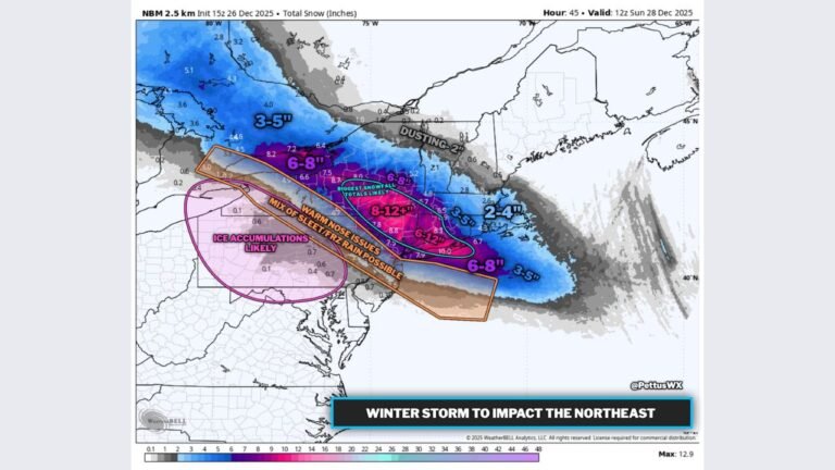Northeast Winter Storm to Impact Pennsylvania, New York, and New England With Heavy Snow, Significant Ice Risk, and Sharp Accumulation Differences Through Sunday