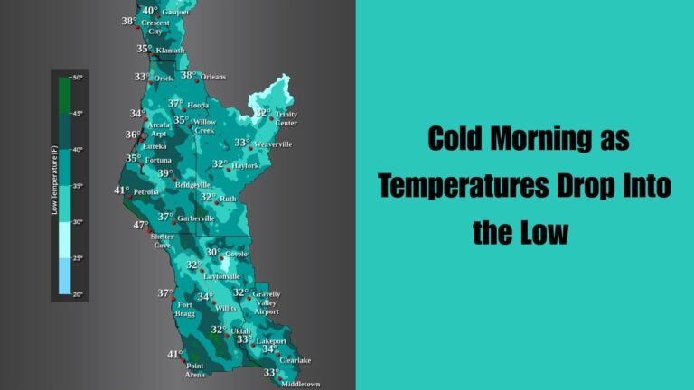 Northwest California Braces for Another Cold Morning as Temperatures Drop Into the Low to Mid-30s Monday