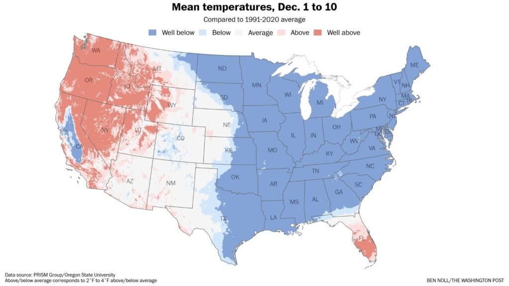 Oklahoma Among Many States Hit by December’s Deep Freeze as 235 Million Americans Experience Well Below-Average Temperatures