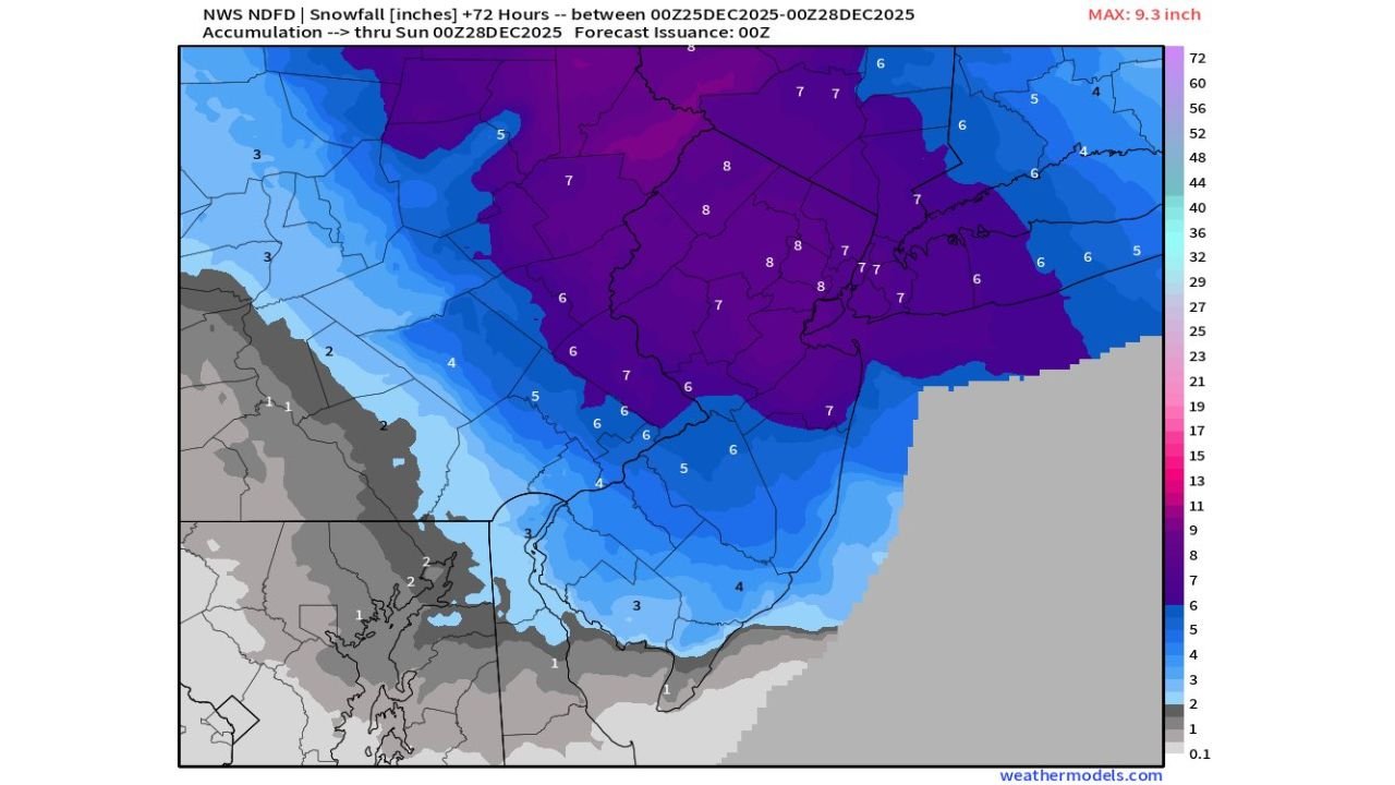 Pennsylvania, New Jersey, and New York Winter Storm Watch Expanded as Plowable Snow Targets Friday Evening Commute