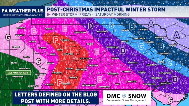 Pennsylvania Winter Storm Forecast Shows Widespread Snow, Ice, and Dangerous Travel From Friday Afternoon Into Saturday