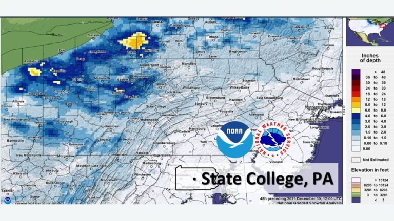 Powerful Winter Storm Brings 66 MPH Wind Gusts and Several Inches of Snow to Central Pennsylvania