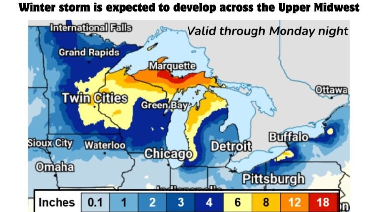 Powerful Winter Storm Expected to Impact Upper Midwest, Great Lakes, and Northeast With Heavy Snow, Blizzard Conditions, Ice, and Dangerous Cold Sunday Into Monday