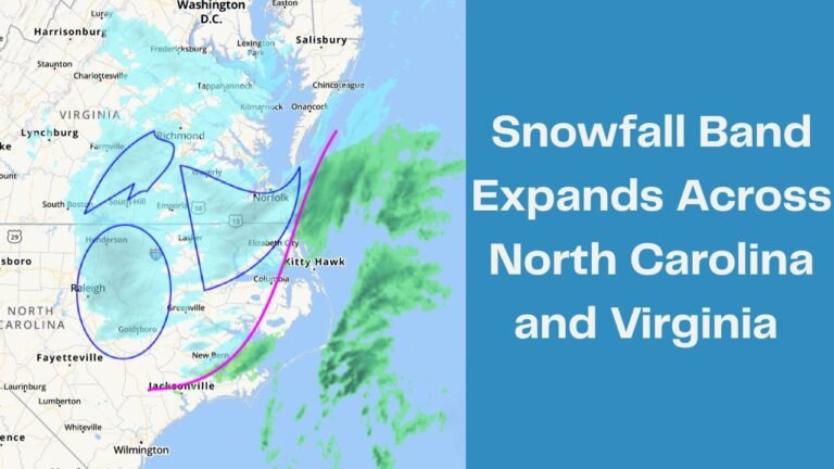 Snowfall Band Expands Across North Carolina and Virginia as Radar Shows Southward Shift of the Snow Line, Forecasters Say