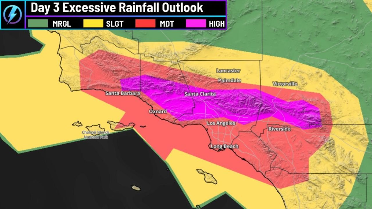 Southern California Faces Life-Threatening Flood and Mudslide Risk as Extreme Rain Targets Southern Counties This Week