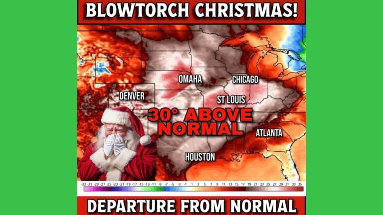 Texas, Nebraska, Missouri, and Illinois Could See 30–40° Above-Normal Temperatures as “Blowtorch” Christmas Pattern Emerges