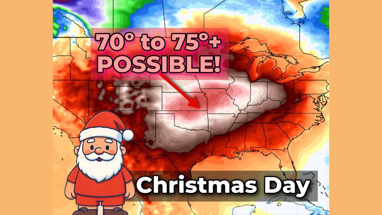 Unseasonable Christmas Warmth Forecast for Texas, Oklahoma, Kansas, Arkansas, Iowa, Missouri, Louisiana, Illinois, and Tennessee as Temperatures Run 30–35 Degrees Above Normal