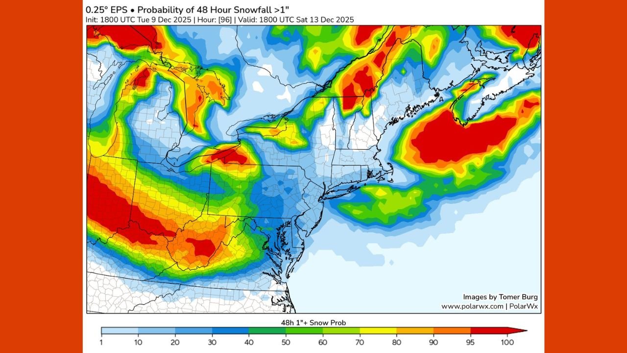 Virginia Could See Light Weekend Snow as Weather System Weakens East of the Appalachians, Forecast Shows