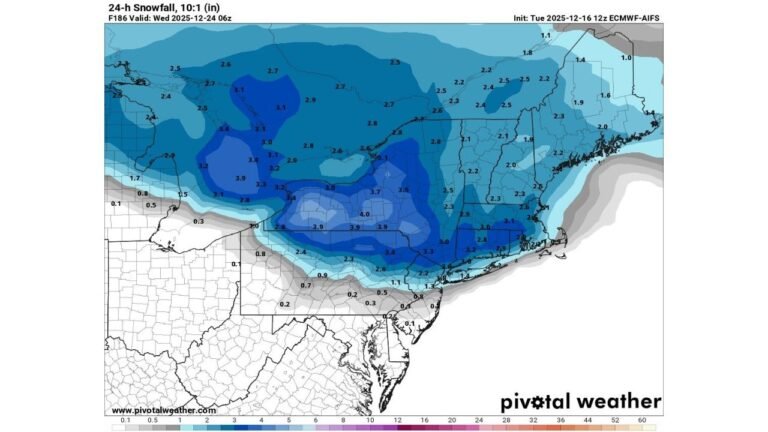 White Christmas Still Possible Across New York, Pennsylvania, Massachusetts, and New England as Late-Week Storm Signals Rain, Cold, and Potential Snow Before Christmas