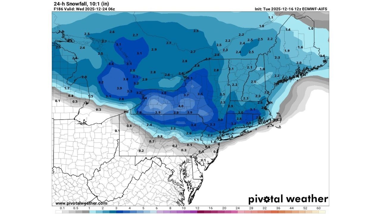 White Christmas Still Possible Across New York, Pennsylvania, Massachusetts, and New England as Late-Week Storm Signals Rain, Cold, and Potential Snow Before Christmas