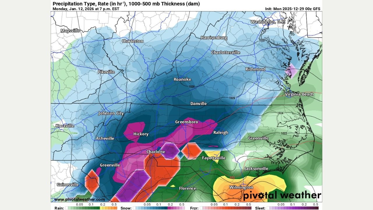 Winter Storm Potential Emerges for North Carolina, South Carolina, Virginia, and Tennessee as Forecast Models Signal Colder January Pattern