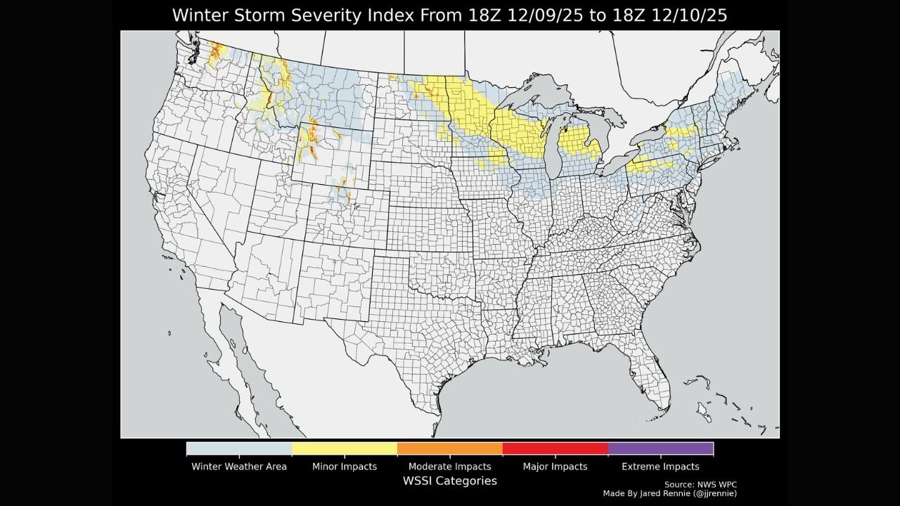 Winter Storm Severity Index Highlights Elevated Impacts for Wisconsin as New Weather Analysis Shows Growing Risk Zones