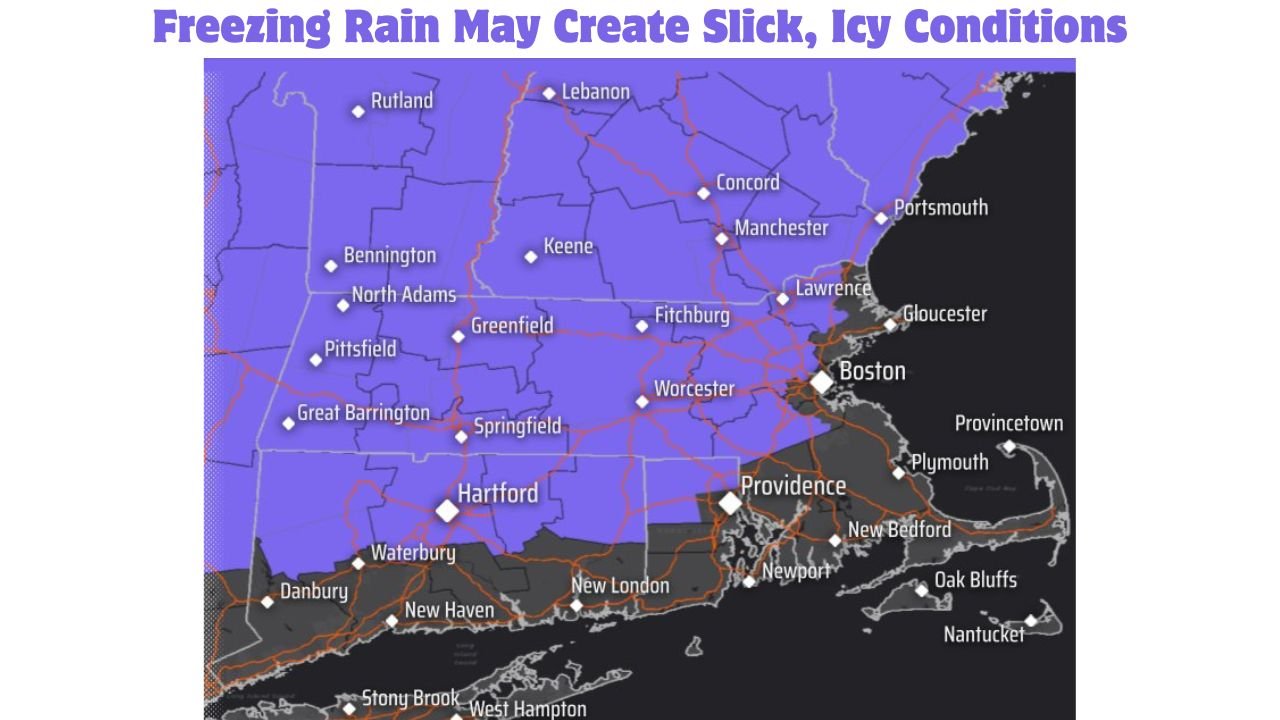 Winter Weather Advisory Issued for Massachusetts, Connecticut, and Rhode Island as Freezing Rain May Create Slick, Icy Conditions Sunday Night Into Monday Morning