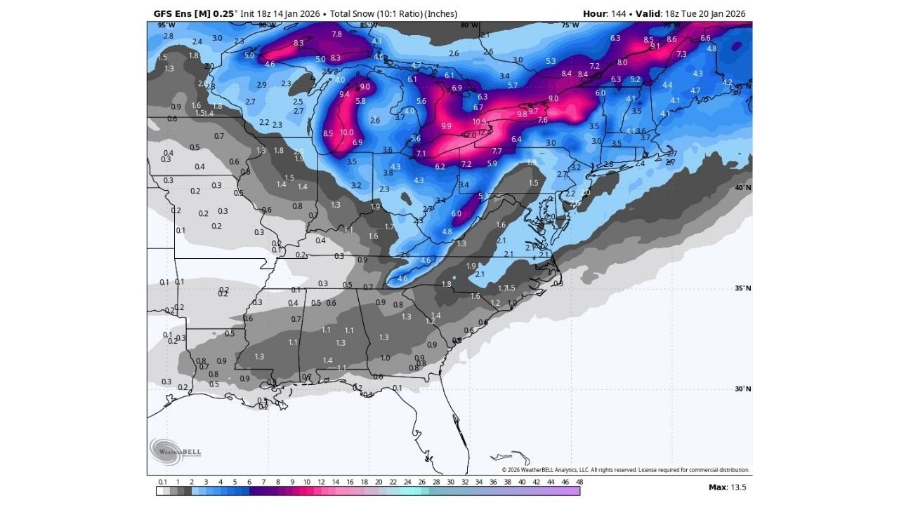 Alabama, Georgia, South Carolina, Louisiana, Mississippi, and North Carolina Brace for Bitter Cold, Wind Chills, and Uncertain Weekend Snow Chances