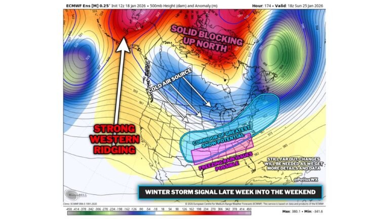 Alabama, Georgia, Tennessee, and the Ohio Valley Face Growing Late-Week Winter Storm Threat With Ice and Heavy Snow Possible