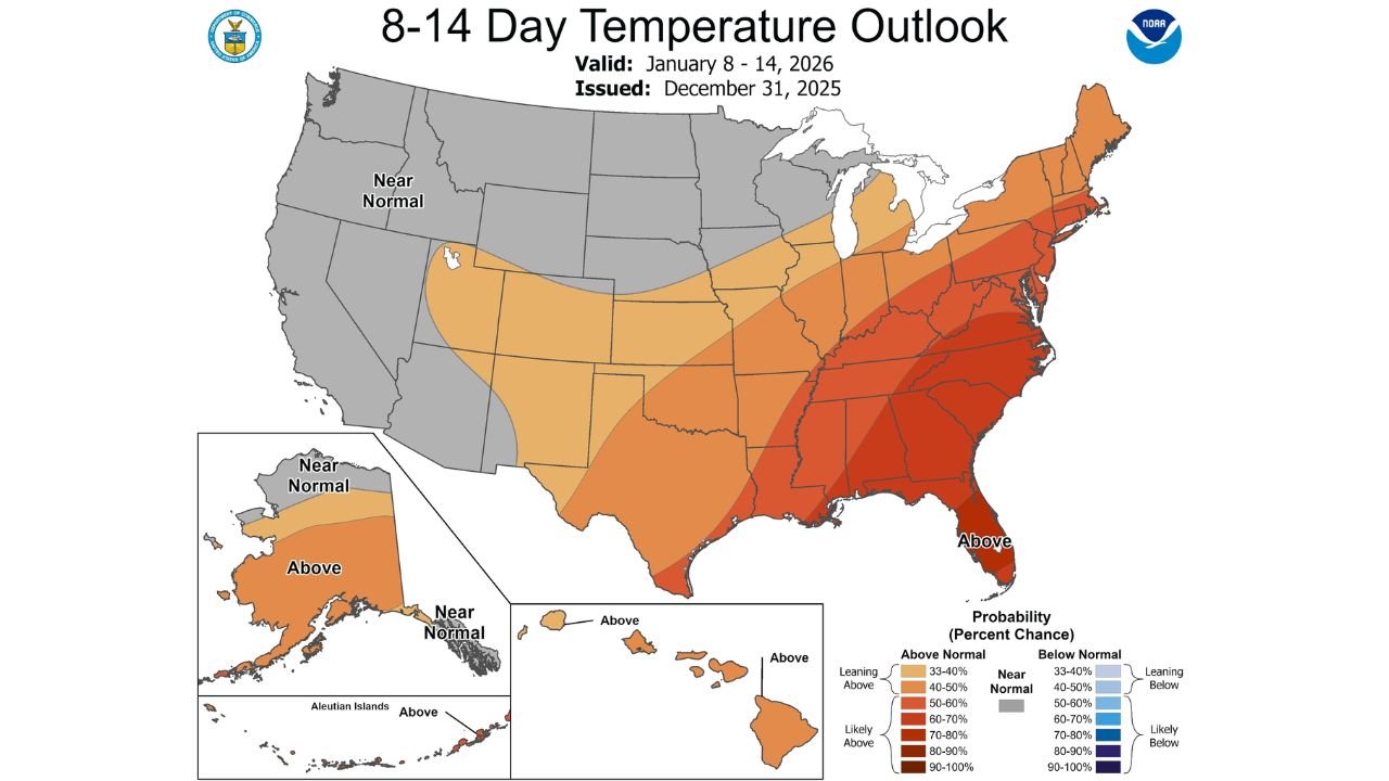 Alabama Set for Extended January Warmth as Forecast Shows Above-Average Temperatures and No Snow Threat
