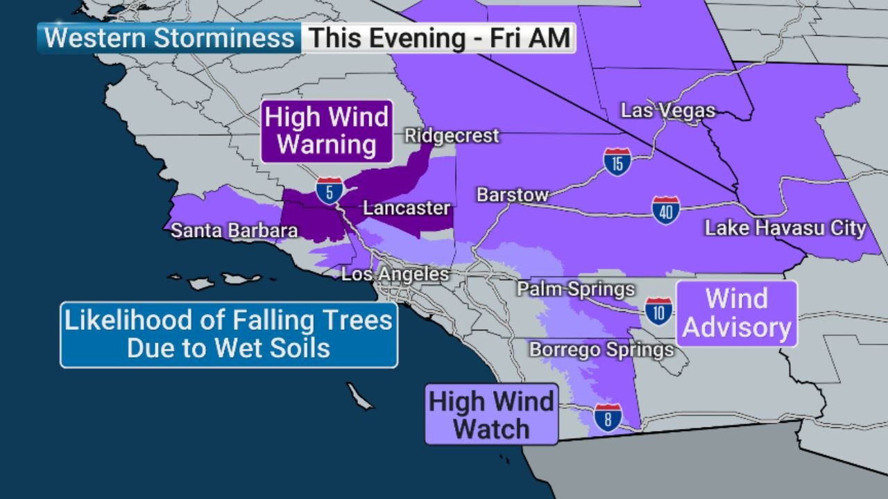 California High Wind Warning Issued for Los Angeles and Southern California as Wet Soils Raise Risk of Falling Trees and Power Outages