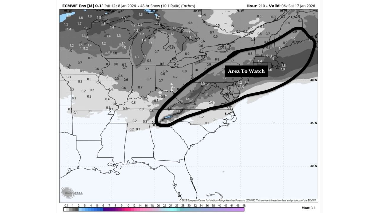 East Coast Storm Threat Grows for January 15–17 as Florida, the Carolinas, Mid-Atlantic, and New England Face Possible High-Impact Coastal System
