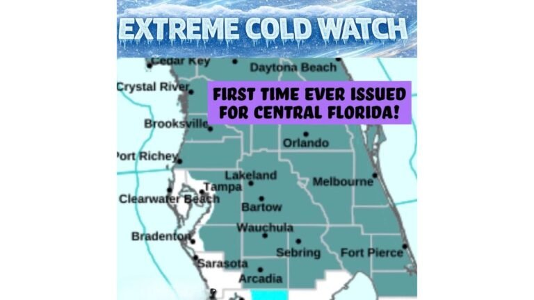 First-Ever Extreme Cold Watch Issued for Central Florida as Historic Arctic Air Brings Hard Freeze and Single-Digit Wind Chills