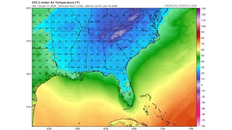 Florida Braces for Significant Cold Snap as Arctic Air Pushes Freezing Temperatures Into Central Florida and Chilly 30s Reach Miami by January 16