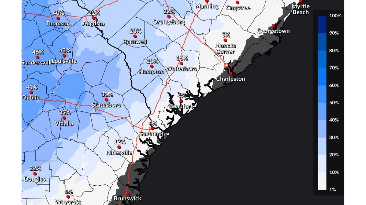 Georgia, South Carolina, and North Carolina Face Intensifying Cold as Light Snow Chances Develop Sunday Night