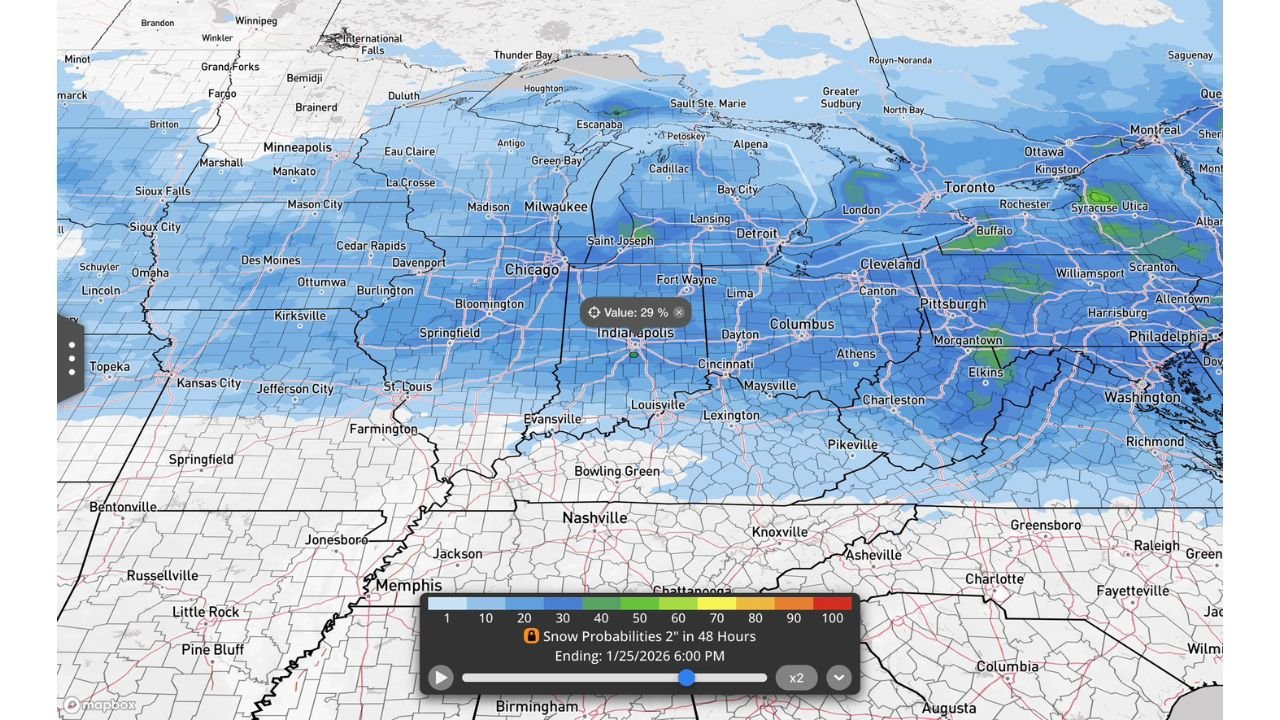 Illinois, Indiana, Ohio, Michigan, Pennsylvania, and Kentucky Face Growing Risk of a Significant Winter Storm Late Next Weekend