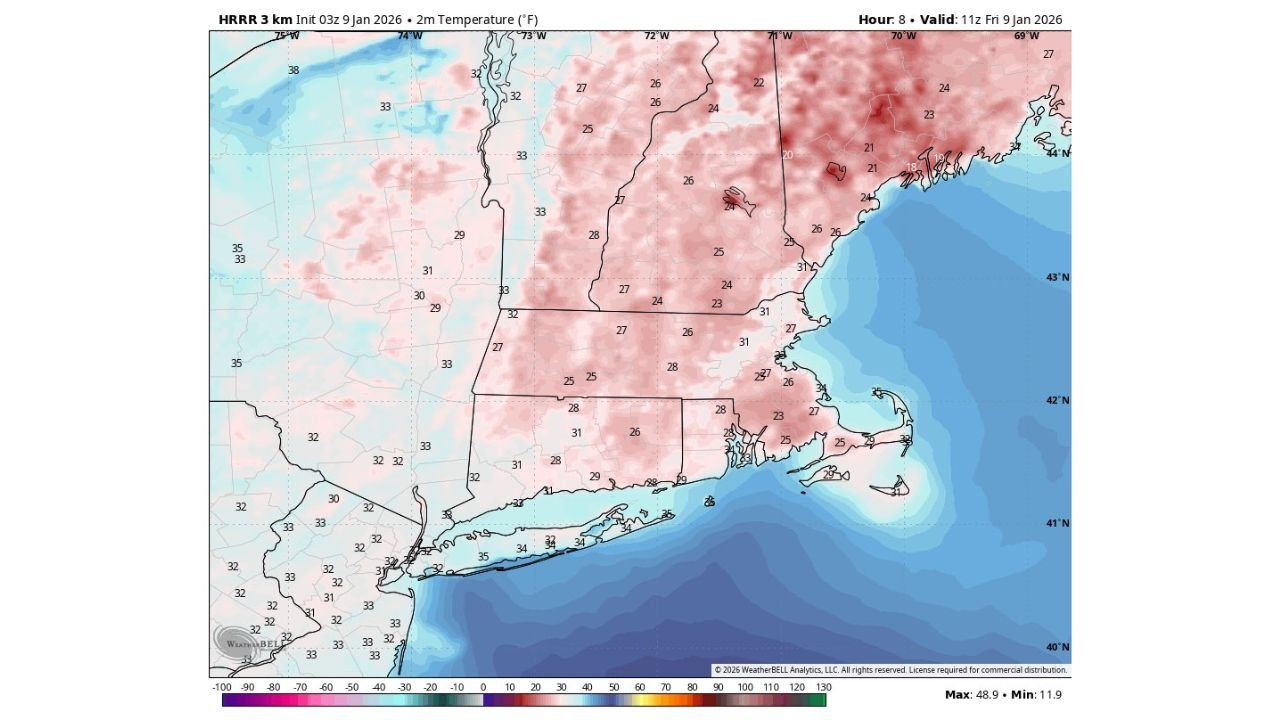 New England Faces Sharp Overnight Freeze as Temperatures Drop Into the 20s Across Maine, New Hampshire, Vermont, and Massachusetts